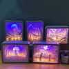 3D Paper Carving Lamp Light Box - Lampe à découper en papier 3D – Image 2